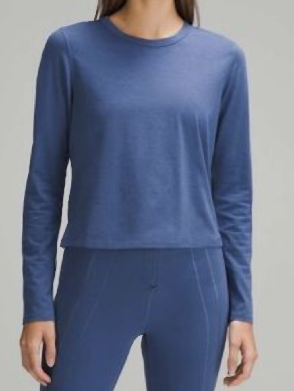 Lululemon Classic-Fit Cotton-Blend Long-Sleeve Shirt Pitch Blue Color Size 12